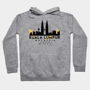 Kuala Lumpur Malaysia Skyline Map Art Hoodie